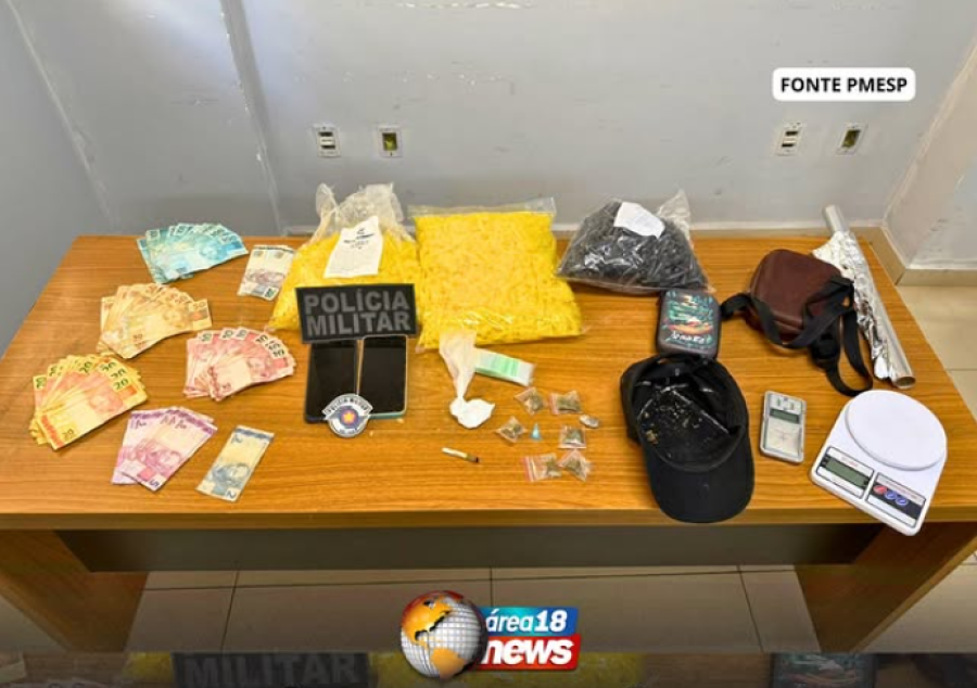 DENÚNCIA ANÔNIMA LEVA PM A FLAGRANTE DE TRÁFICO NO BAIRRO BEATRIZ, EM ARAÇATUBA