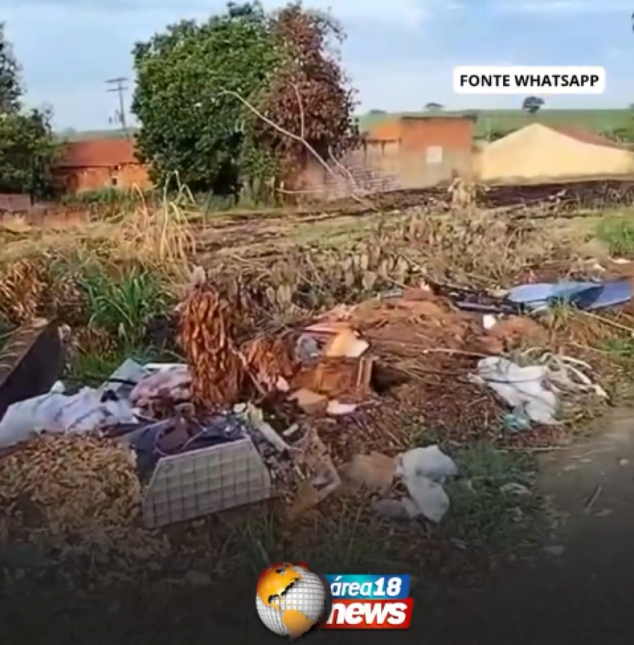 ENTULHO EM TERRENO BALDIO VIRA AMEAÇA À SAÚDE DE FAMÍLIAS EM MIRANDÓPOLIS; VEJA VÍDEO
