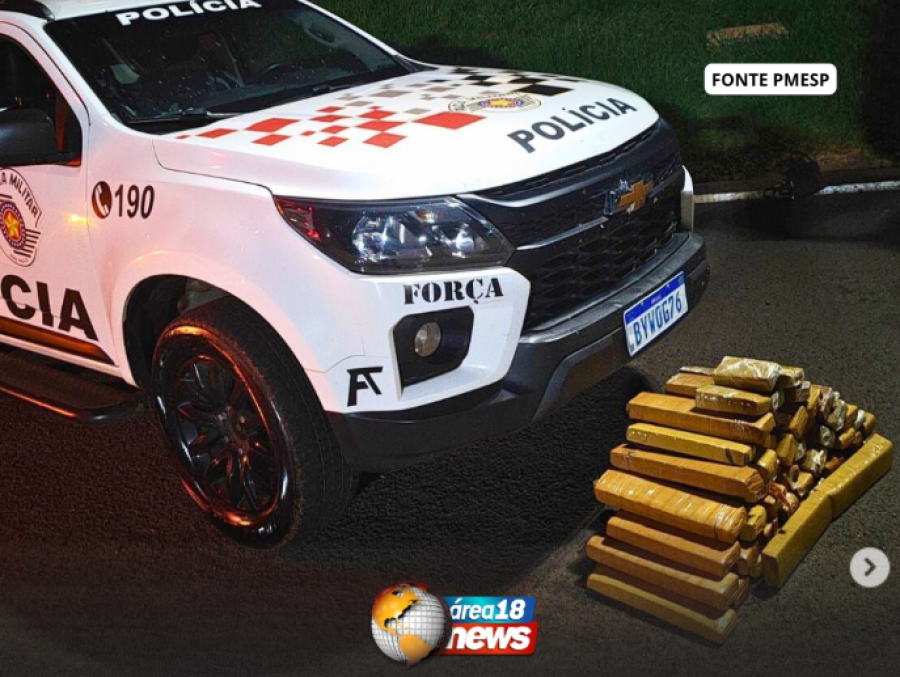 FORÇA TÁTICA APREENDE MAIS DE 46 KG DE MACONHA NA SP-300 EM CASTILHO