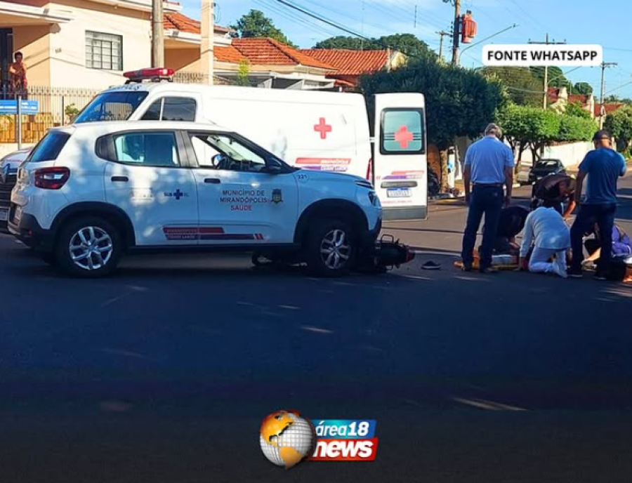 ACIDENTE ENTRE CARRO E MOTO MOBILIZA SOCORRO EM MIRANDÓPOLISACIDENTE ENTRE CARRO E MOTO MOBILIZA SOCORRO EM MIRANDÓPOLIS