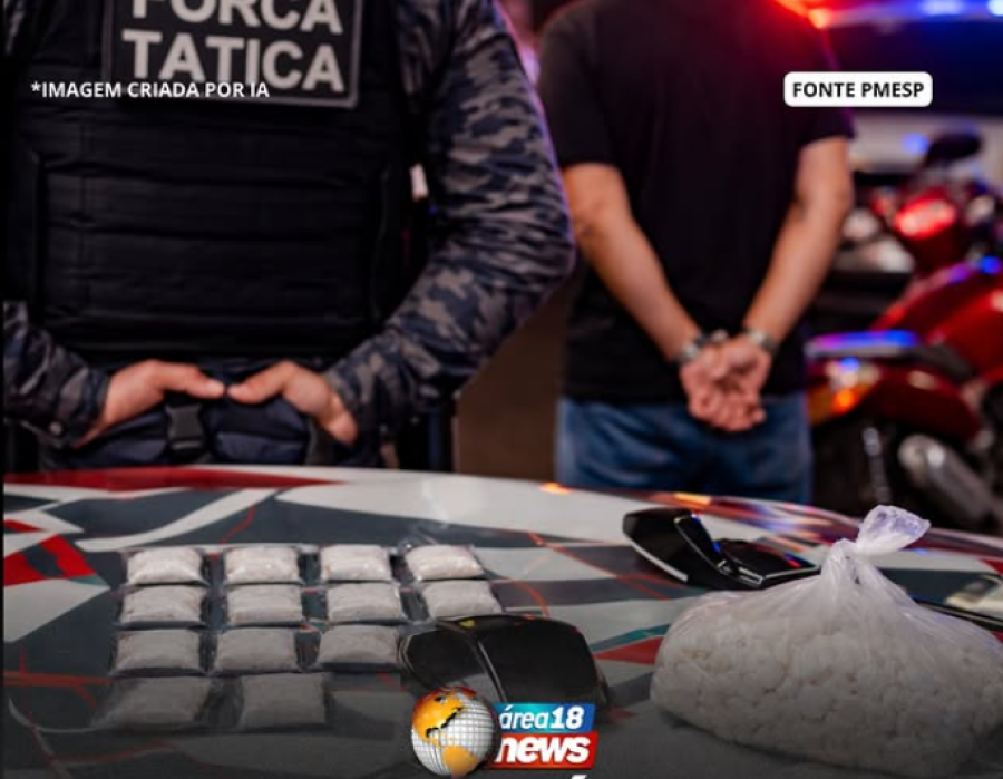  FORÇA TÁTICA PRENDE SUSPEITO DE “DISK TRÁFICO” EM MIRANDÓPOLIS