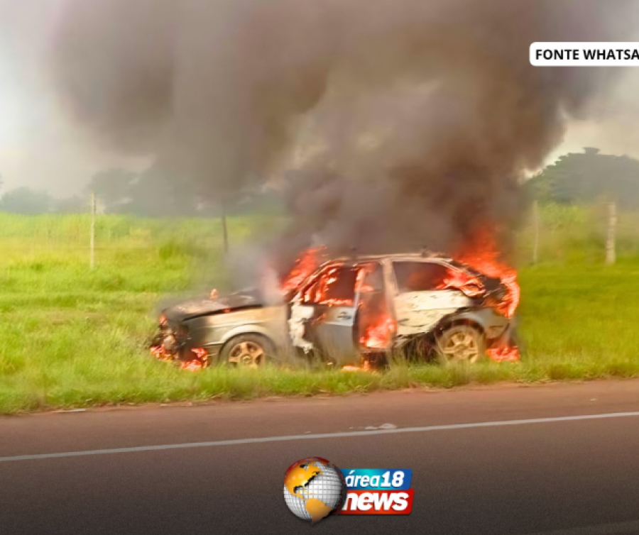 CARRO PEGA FOGO NA SEGUNDA ALIANÇA E ASSUSTA MORADORES EM MIRANDÓPOLIS