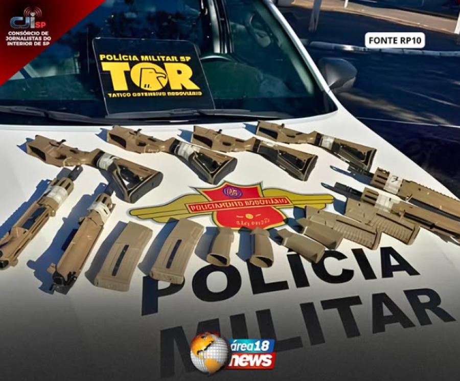  TOR APREENDE 4 FUZIS ESCONDIDOS EM CARRO NA SP-563 EM DRACENA