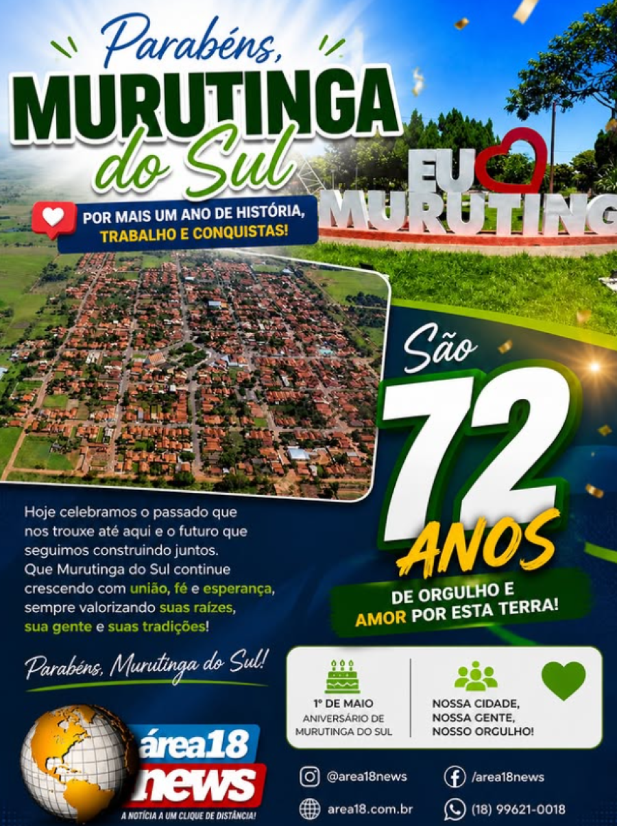MURUTINGA DO SUL CELEBRA 72 ANOS DE HISTÓRIA NESTE 1º DE MAIO