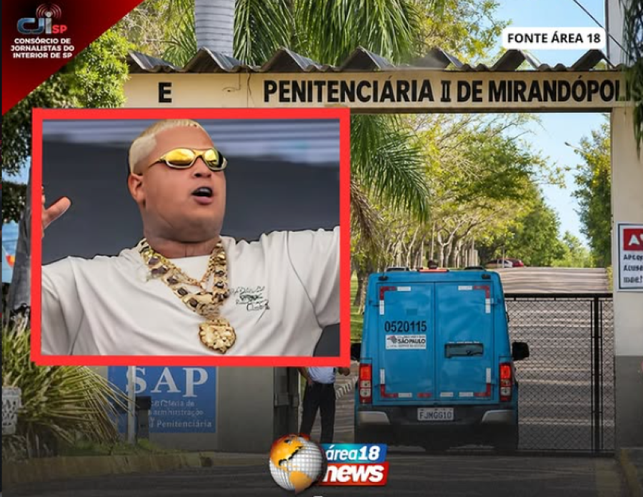 AGORA É OFICIAL: MC RYAN É TRANSFERIDO PARA PRESÍDIO DE MIRANDÓPOLIS