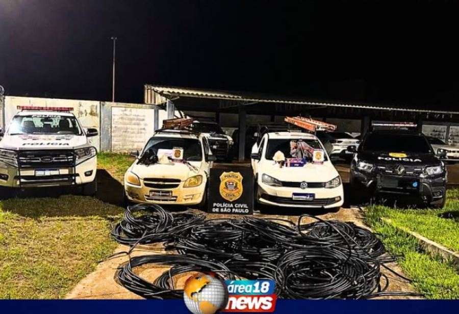 POLÍCIA CIVIL DESMANTELA ESQUEMA DE FURTO DE CABOS E QUATRO SUSPEITOS CONTINUAM PRESOS EM ROSANA