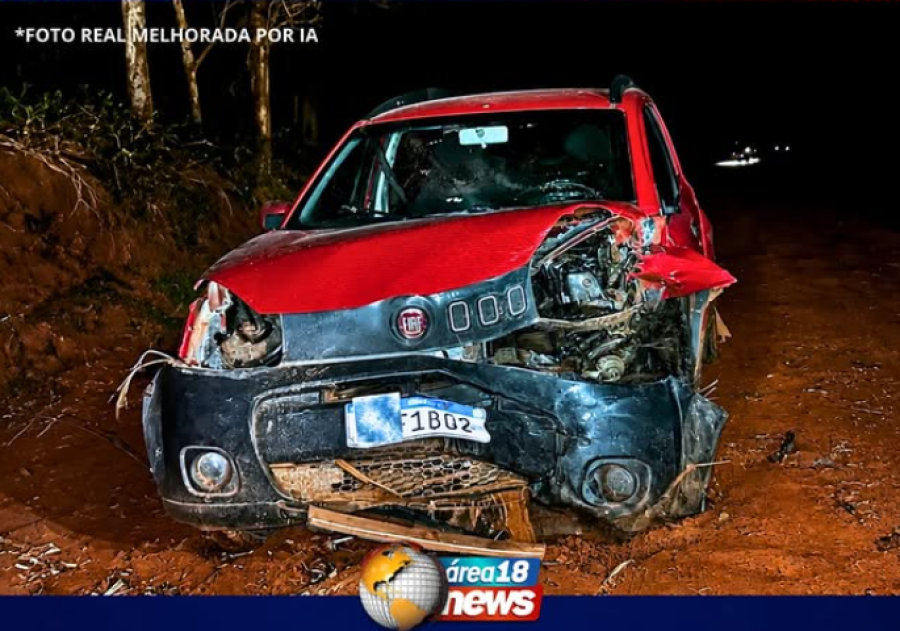 COLISÃO FRONTAL ENTRE FIAT UNO E FIAT BRAVO É REGISTRADA EM VICINAL DE MIRANDÓPOLIS