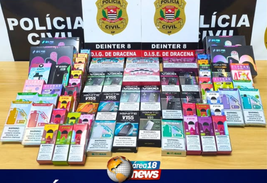 POLÍCIA CIVIL APREENDE QUASE 100 CIGARROS ELETRÔNICOS EM DRACENA