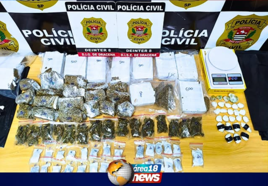  POLÍCIA CIVIL DESARTICULA “CASA BOMBA” E APREENDE GRANDE QUANTIDADE DE DROGAS EM DRACENA