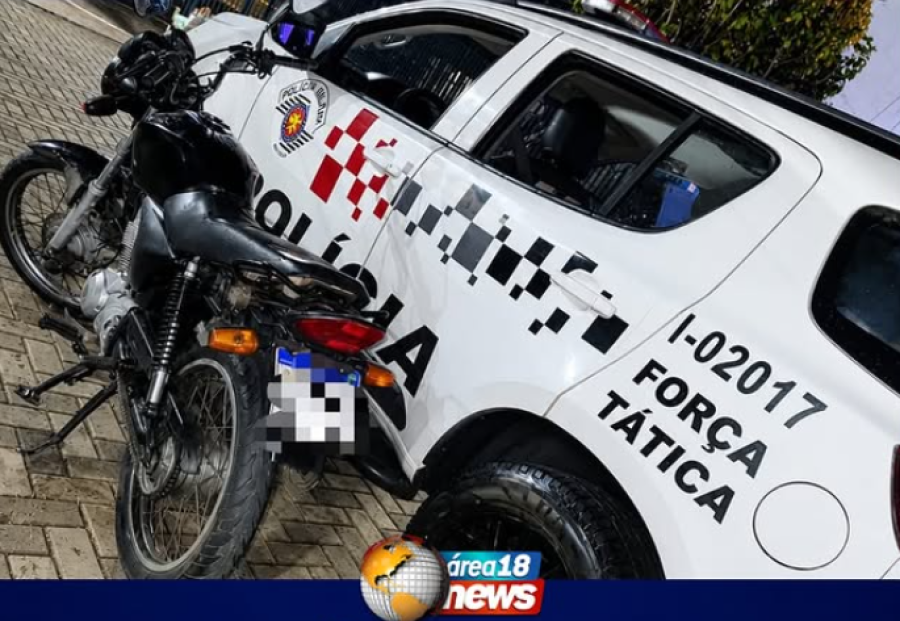  FORÇA TÁTICA RECUPERA MOTO FURTADA E PRENDE SUSPEITO EM ARAÇATUBA