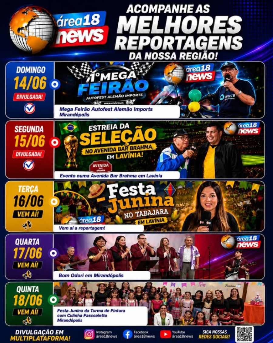 ÁREA 18 NEWS APRESENTA UMA SEMANA REPLETA DE GRANDES REPORTAGENS!