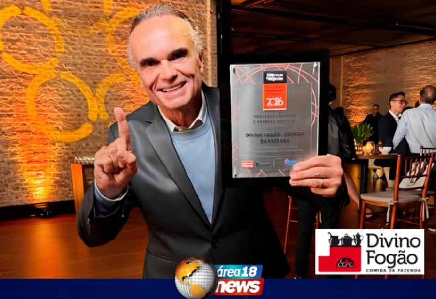  DE MIRANDÓPOLIS PARA TODO O BRASIL: FUNDADOR DO DIVINO FOGÃO CONQUISTA PRÊMIO DE FRANQUIA DO ANO 