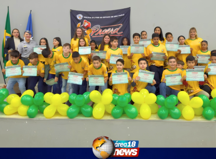 ALUNOS DE LAVÍNIA CELEBRAM FORMATURA DO PROERD E REFORÇAM COMPROMISSO COM UM FUTURO SEM DROGAS 