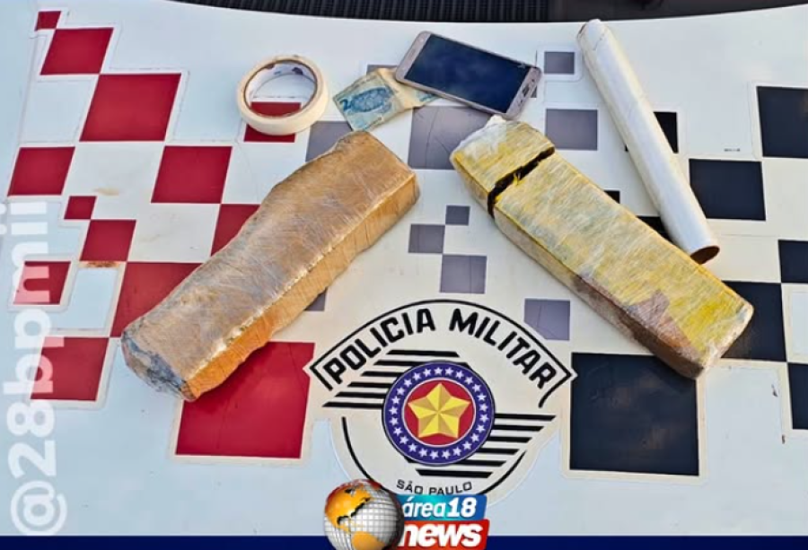HOMEM É DETIDO COM CERCA DE 2 KG DE MACONHA APÓS FUGIR DA POLÍCIA MILITAR EM PEREIRA BARRETO