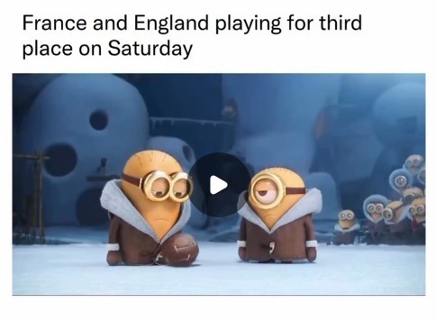 Disputa entre Inglaterra e França pelo terceiro lugar na Copa  rende enxurrada de memes nas redes sociais