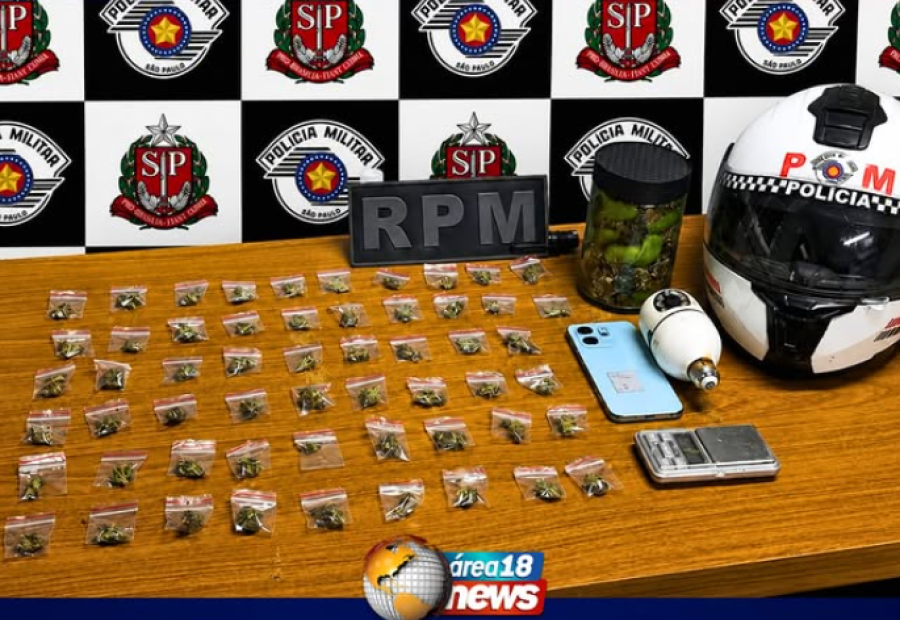 POLÍCIA MILITAR PRENDE HOMEM POR TRÁFICO DE DROGAS EM ARAÇATUBA