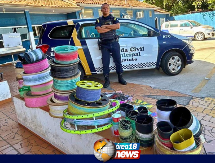  GCM APREENDE 146 PIPAS E 10 CARRETÉIS COM LINHA CHILENA DURANTE OPERAÇÃO EM ARAÇATUBA