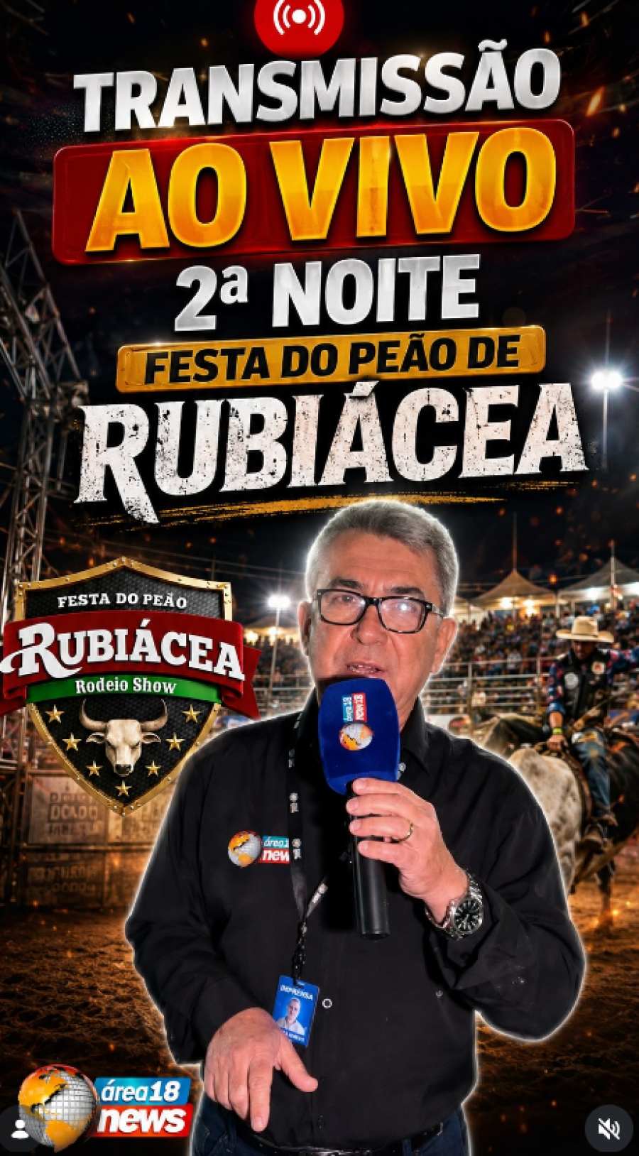 AO VIVO | 2ª NOITE DA 15ª FESTA DO PEÃO DE RUBIÁCEA 2026