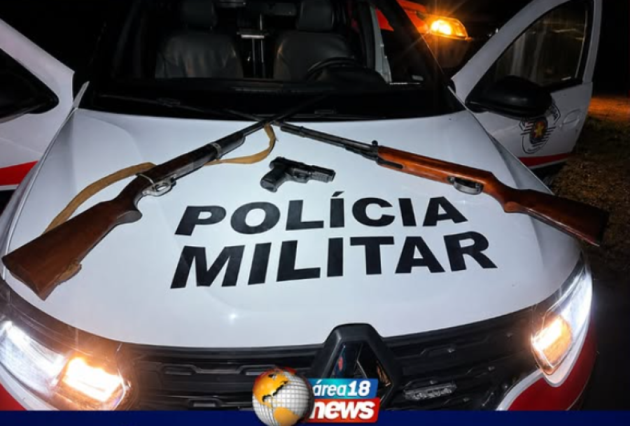 POLÍCIA MILITAR APREENDE DUAS ARMAS DE FOGO E UM SIMULACRO EM PEREIRA BARRETO