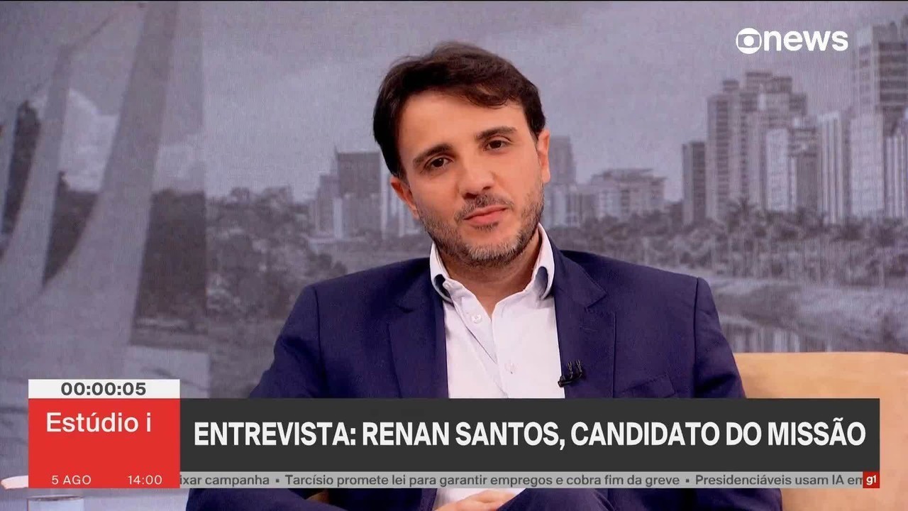Candidato do Missão, Renan Santos abre série de entrevistas do g1 e da GloboNews com presidenciáveis