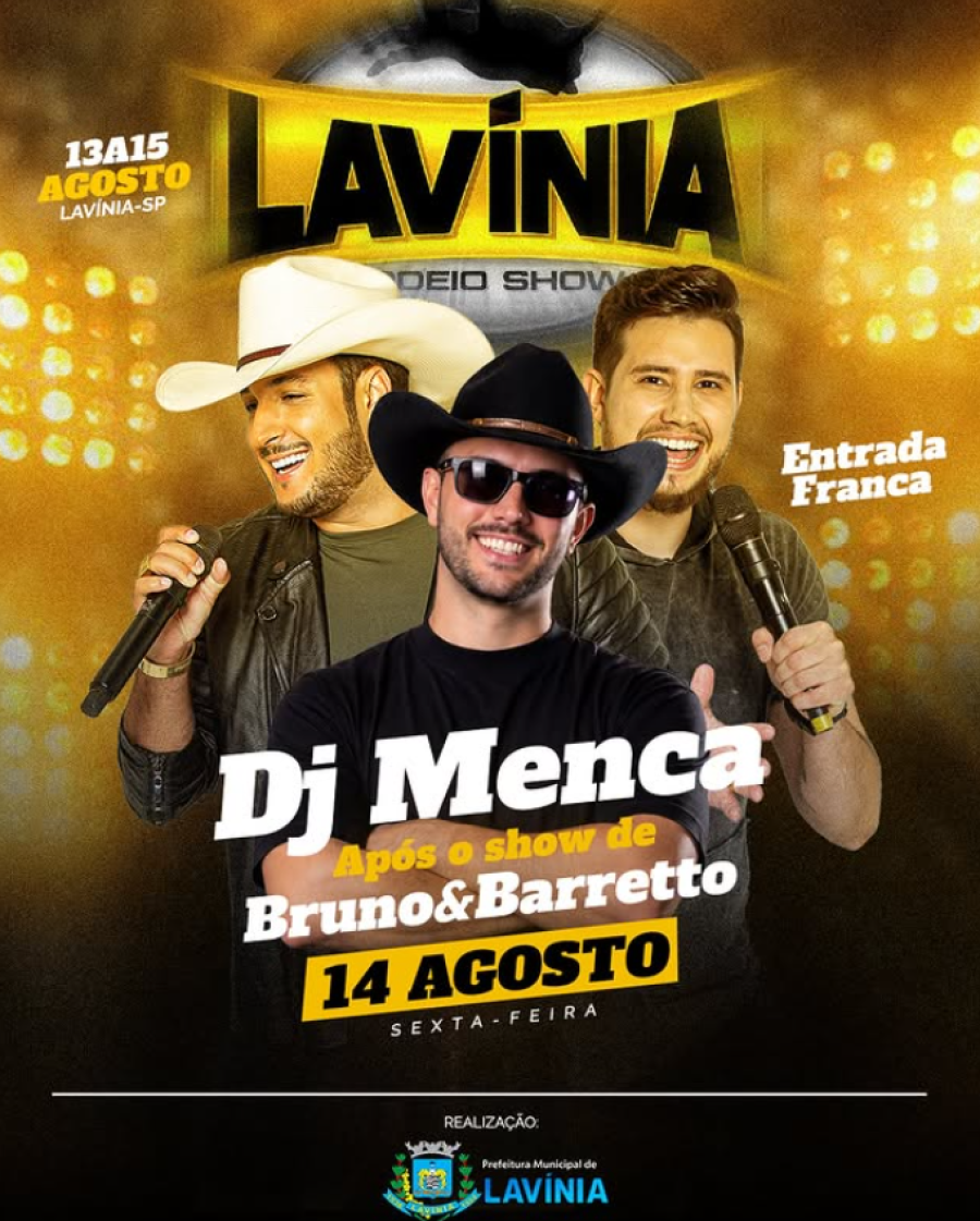 DJ MENCA É MAIS UMA ATRAÇÃO CONFIRMADA NO LAVÍNIA RODEIO SHOW 2026