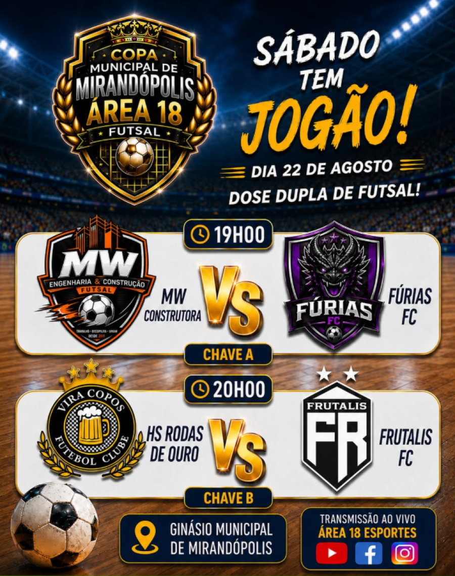 HOJE TEM MAIS COPA MUNICIPAL DE FUTSAL!